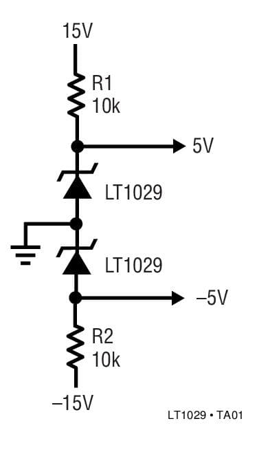 Typical Application for LT1029 - 5V Bandgap Reference