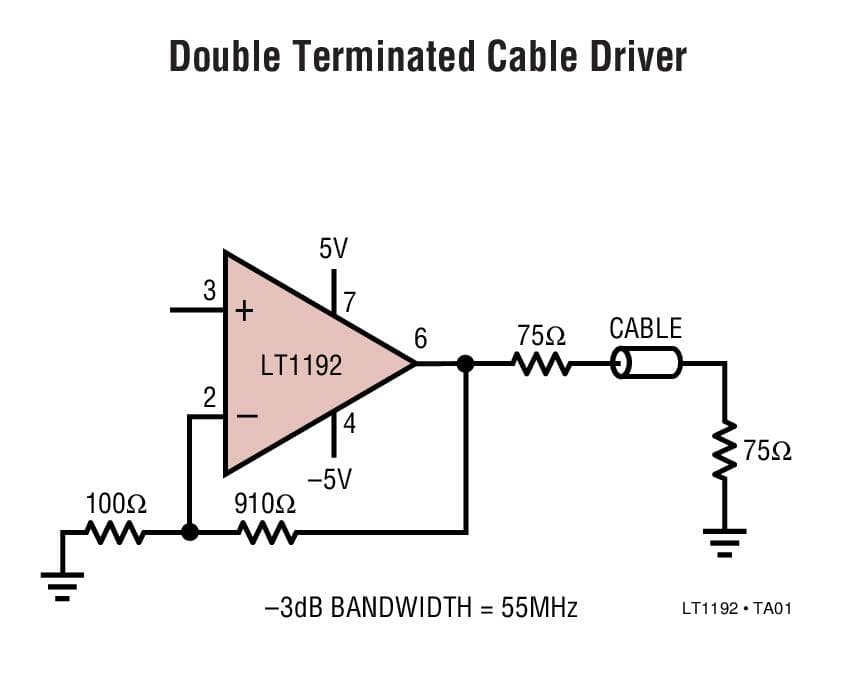 Typical Application for LT1192 - Ultra High Speed Operational Amplifier