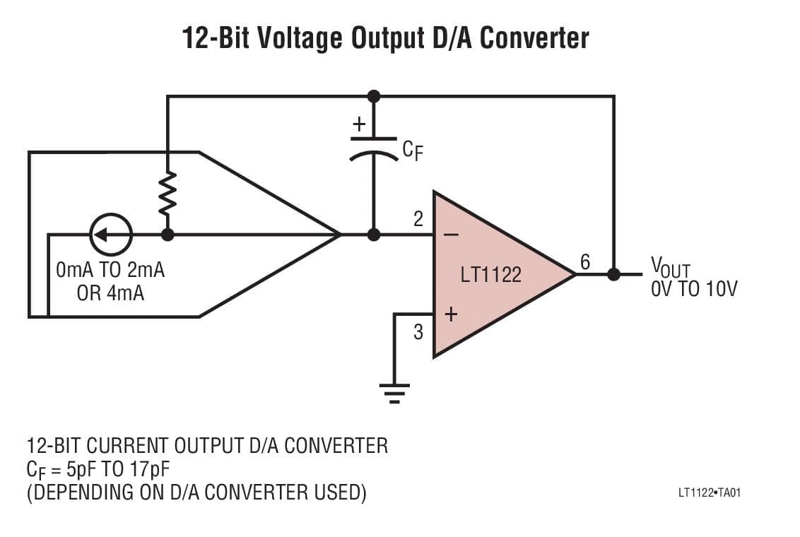 Typical Application for LT1122 - Fast Settling, JFET Input Operational Amplifier