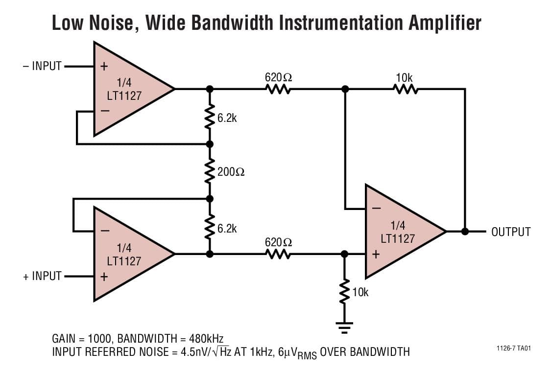 Typical Application for LT1126 - Dual Decompensated Low Noise, High Speed Precision Op-Amps