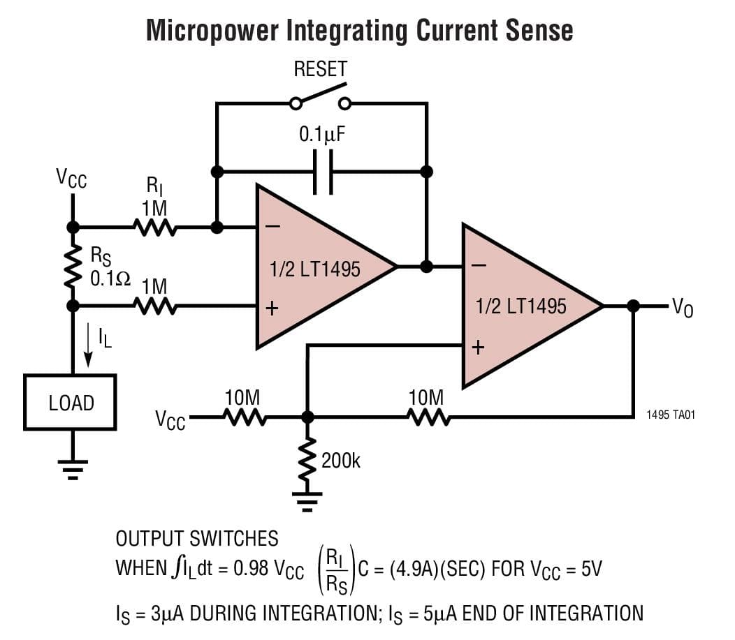 Typical Application for LT1495 - 1.5uA Max, Single, Dual and Quad Precision Rail-to-Rail Input and Output Op-Amps