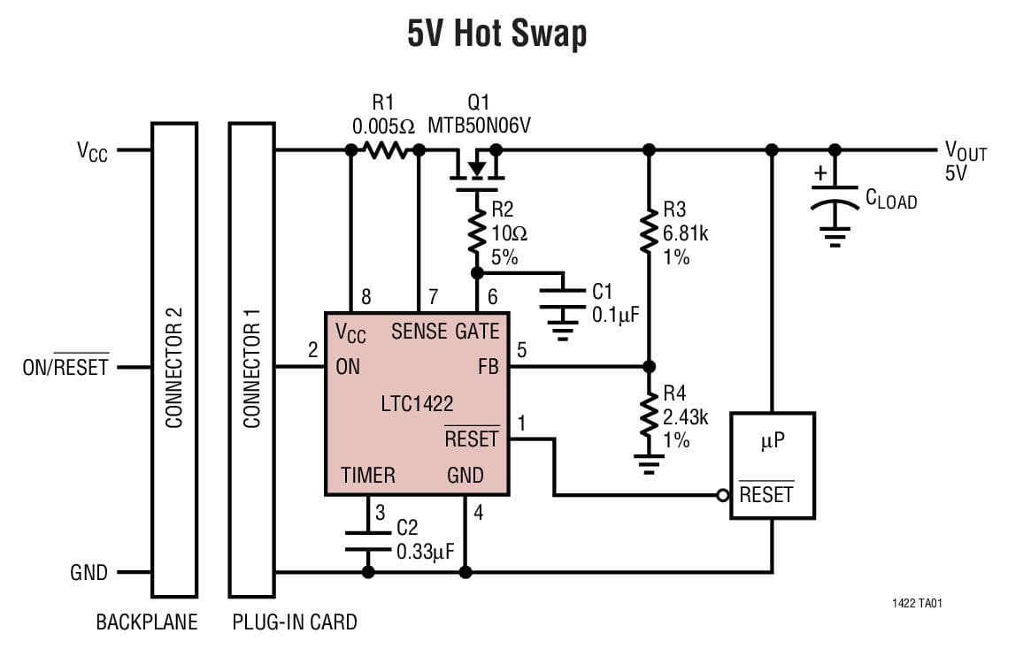 Typical Application for LTC1422 Hot-Swap Controller