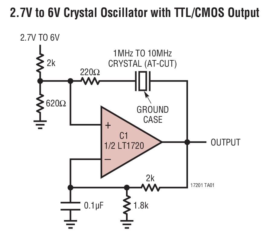 Typical Application for LT1720 - Dual, 4.5ns, Single Supply 3V/5V Comparators with Rail-to-Rail Outputs