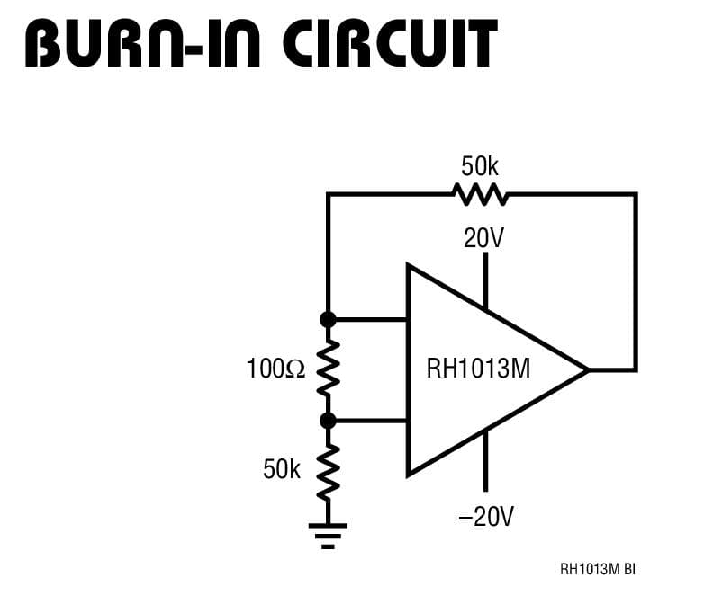 Typical Application for RH1013M - Dual Precision Operational Amplifier