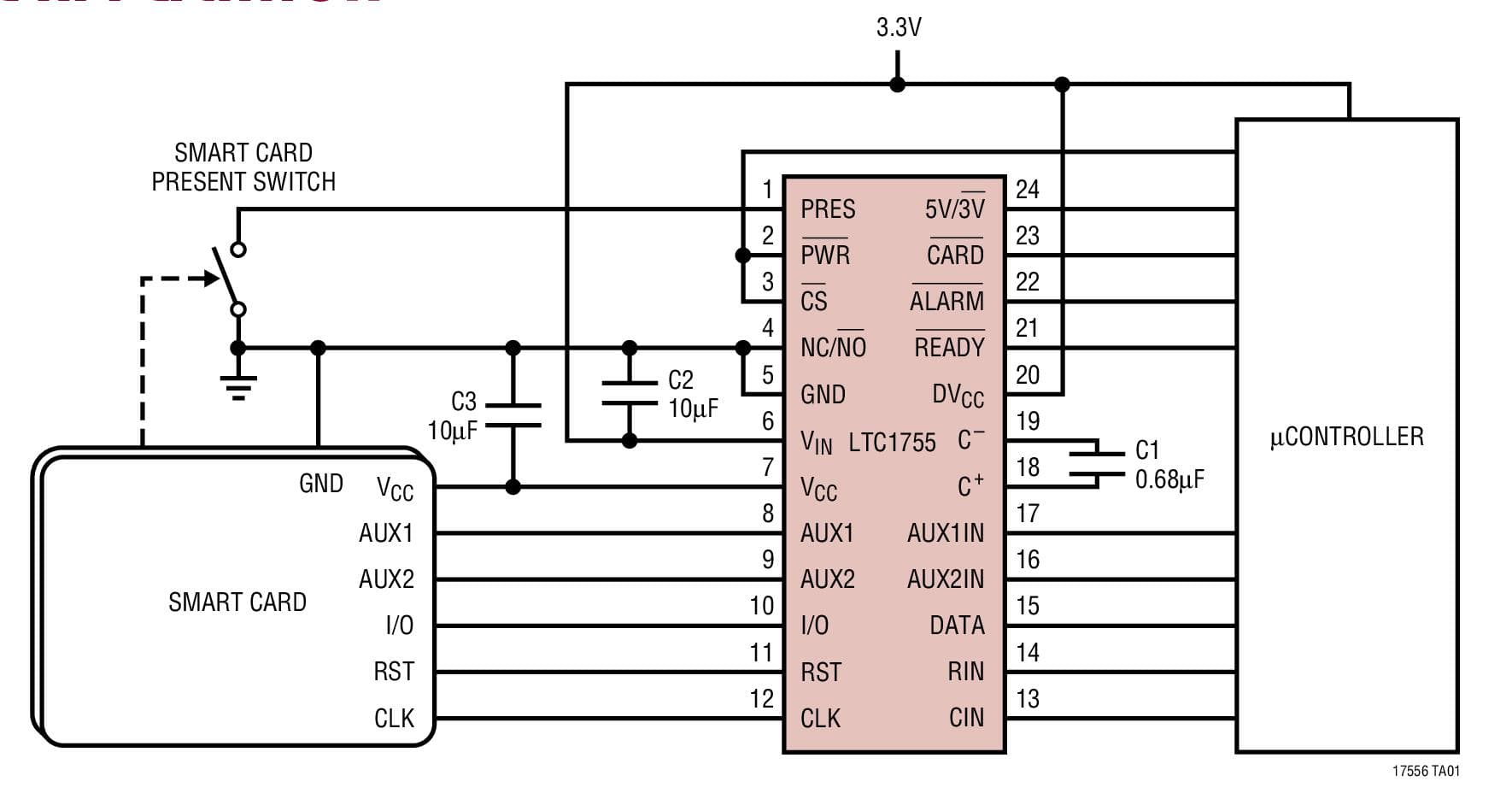 Typical Application for LTC1756 Smart Card Interface