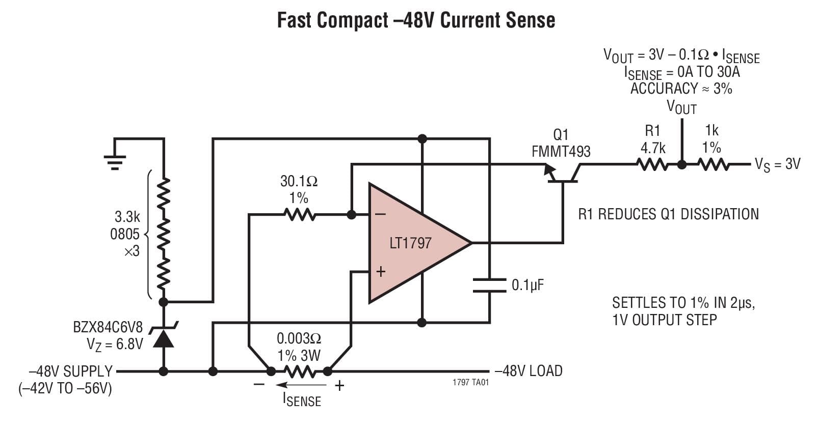 Typical Application for LT1797 - 10MHz, Rail-to-Rail Input and Output Op-Amp in SOT-23