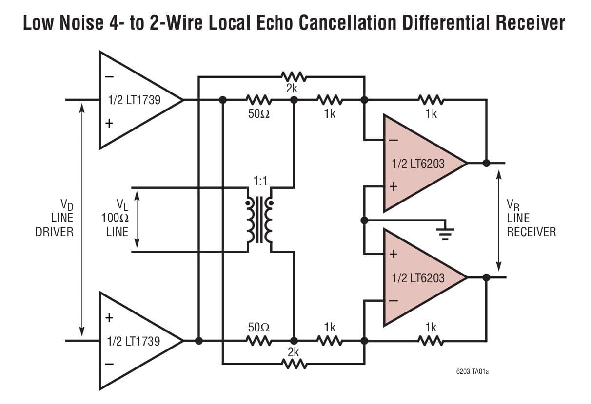 Typical Application for LT6202 - Single 100MHz, Rail-to-Rail Input and Output, Ultra Low 1.9nVrtHz Noise, Low Power Op-Amps