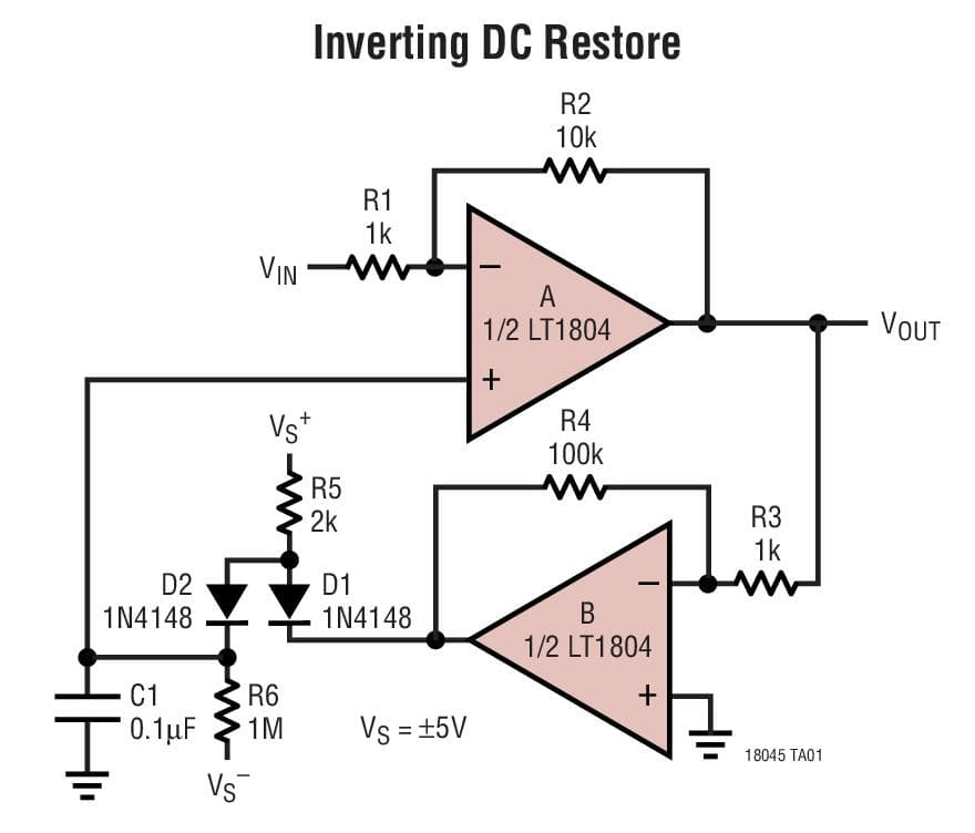 Typical Application for LT1805 - Single/Dual/Quad 100V/us, 85MHz, Rail-to-Rail Input and Output Op-Amps