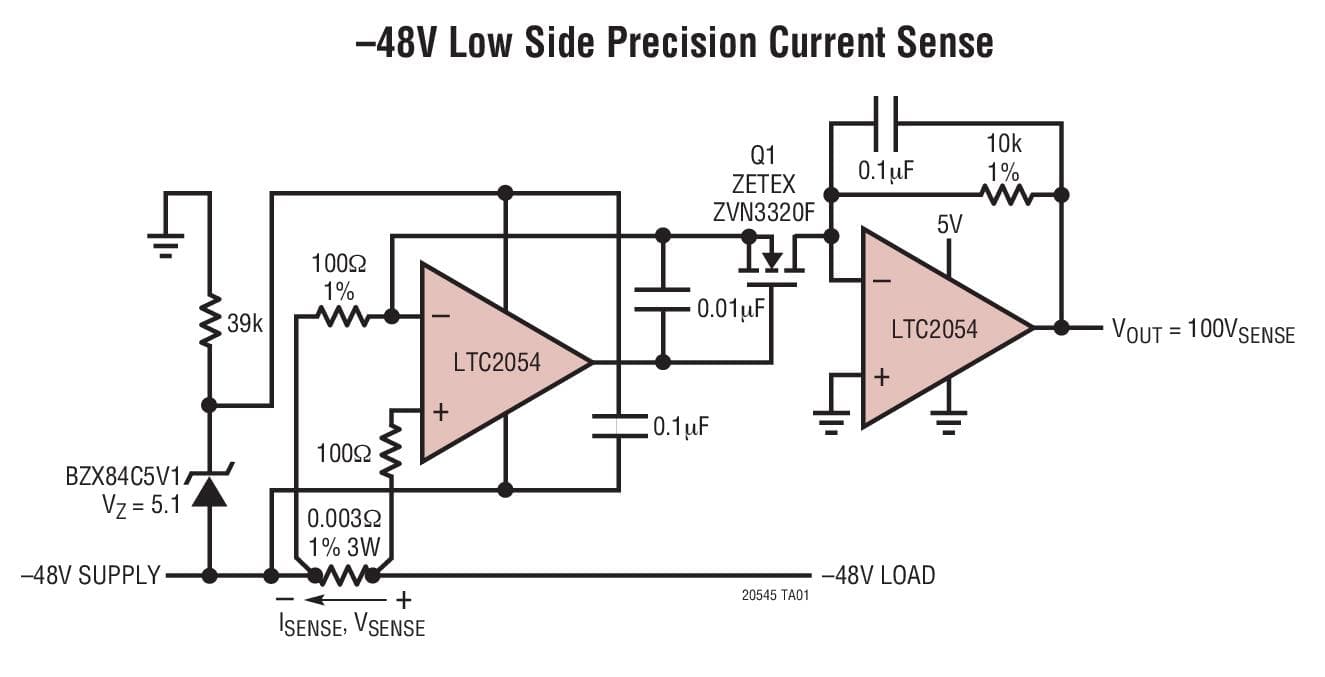 Typical Application for LTC2054 - Single Micro-power Zero-Drift Operational Amplifiers