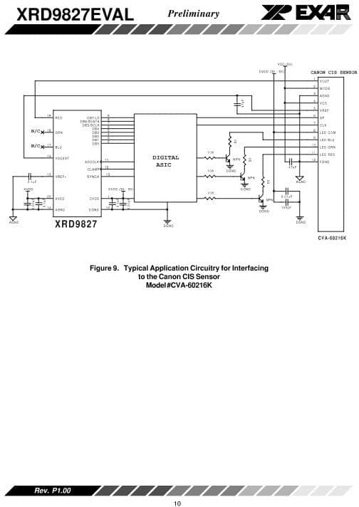 XRD9827EVAL, Evaluation Board With CIS Or CCD Scanner Analog Front End