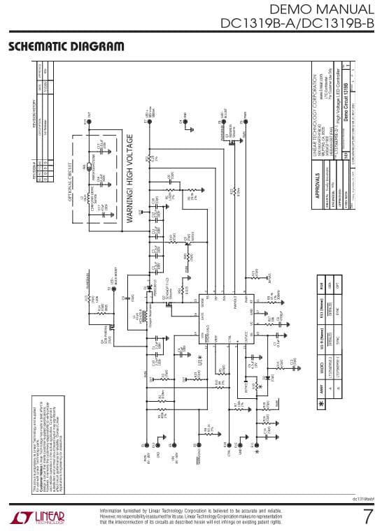 DC1319BAB, LT3756 DEMONSTRATION CIRCUIT for HIGH VOLTAGE LED CONTROLLER