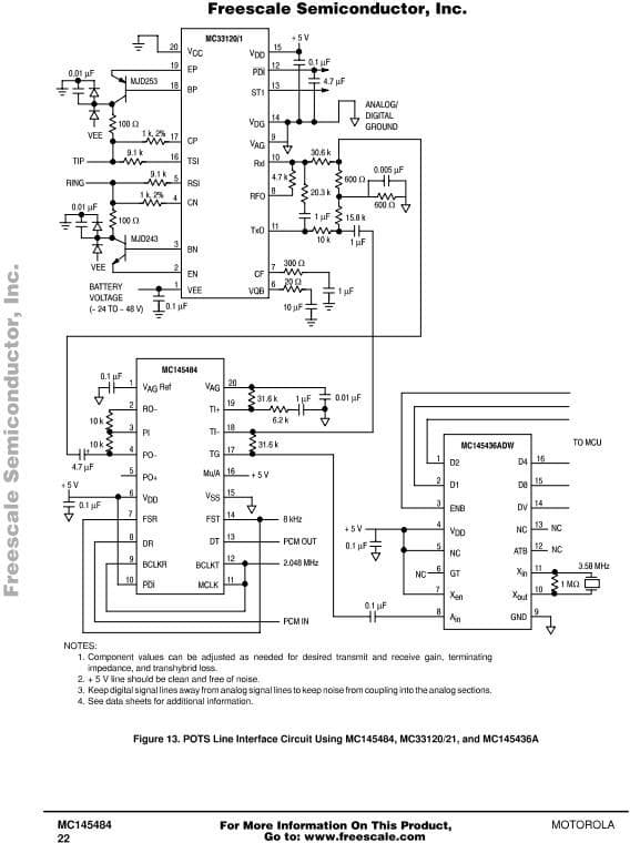 MC14LC5480EVK, Evaluation Board for the MC145484 5V PCM Codec-Filter