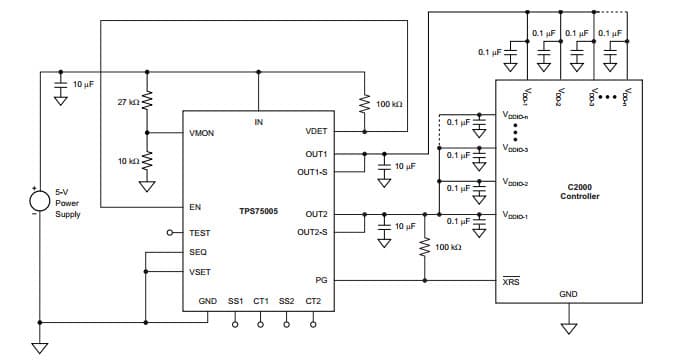 Typical Application for Integrated MCU Power Solution for C2000 Microcontrollers