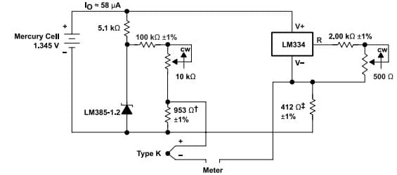 Typical Application for LM385 Micro-power Voltage References