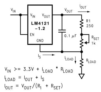 Typical Application for LM4121 Programmable Current Source