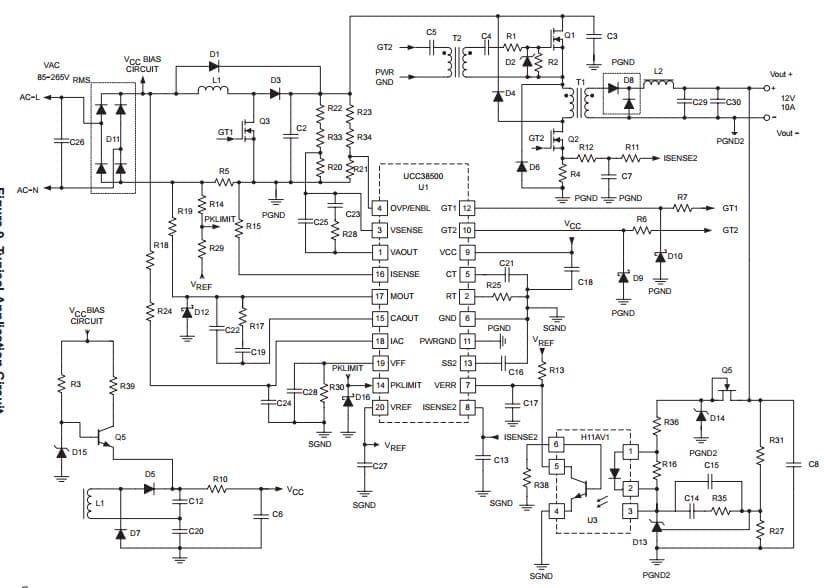 Typical Application for BiCMOS PFC/PWM COMBINATION CONTROLLER