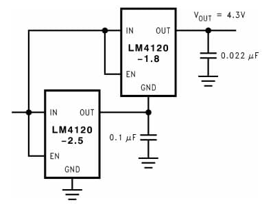 Typical Application for LM4120 Stacking Voltage References