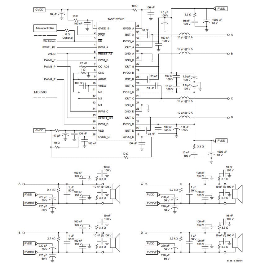 Typical Application for 2 x 210 Watt STEREO DIGITAL AMPLIFIER POWER STAGE