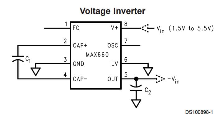 Typical Application for Switched Capacitor Voltage Converter