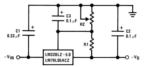 Typical Application for 3-Terminal Negative Regulators