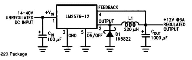 Typical Application for Simple Switcher 3 Amp Step Down Voltage Regulator