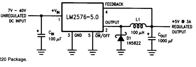 Typical Application for Simple Switcher 3 Amp Step Down Voltage Regulator