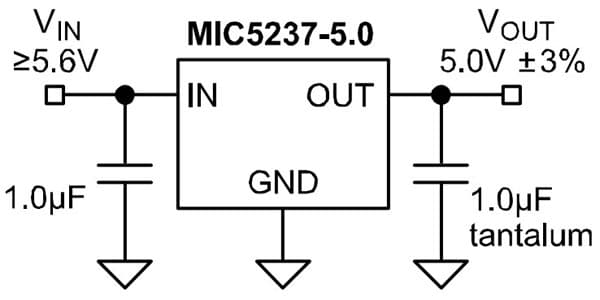 Typical Application for MIC5237: 500mA Low-Dropout Regulator