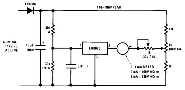 Typical Application for Expanded Scale AC Voltmeter