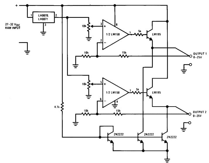 Typical Application for Dual Output Bench Power Supply