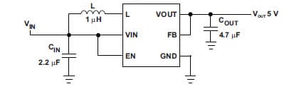 Typical Application for TPS61241 3.5-MHz High Efficiency Step-Up Converter