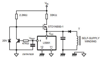 Typical Application for L5991 Low Consumption Start-Up