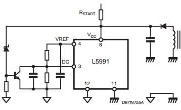 Typical Application for L5991 Protection Against Overvoltage/Feedback Disconnection (not latched)