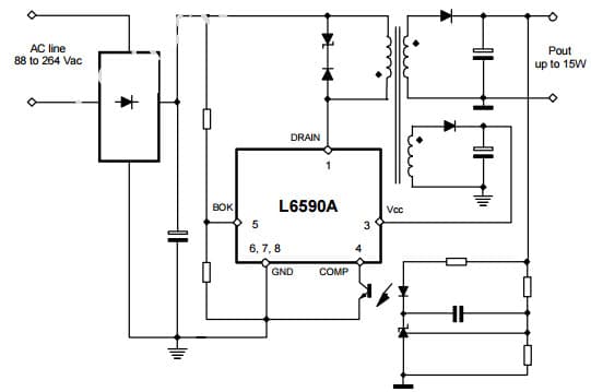 Typical Application for L6590A Fully Integrated Power Supply