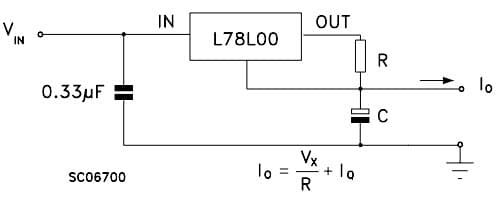 Typical Application of Current Regulator for L78L05C Positive Voltage Regulator