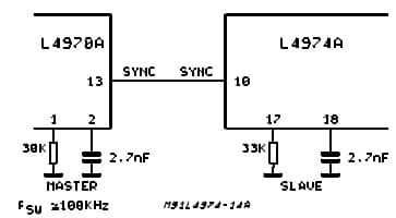 Typical Application Circuit for L4974A, 3.5-A Switching Regulator