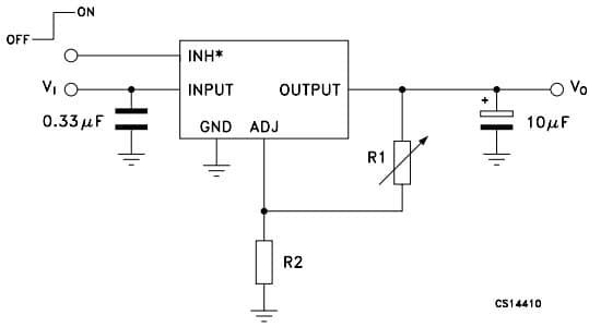 Typical Application Circuit for LD29150DT15R 1.5A Very low drop Voltage Regulator