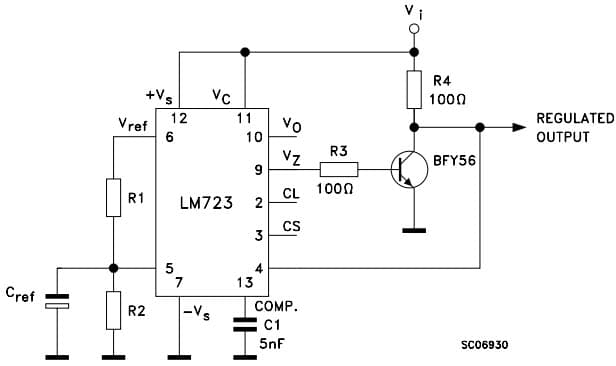 Typical Application for LM723 Shunt Regulator