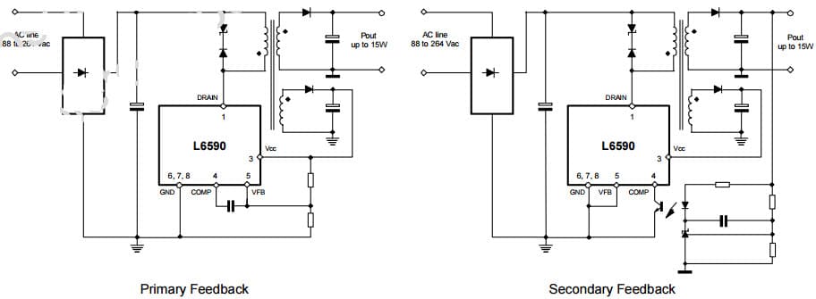 Typical Application Circuit for L6590 Fully Integrated Power Supply