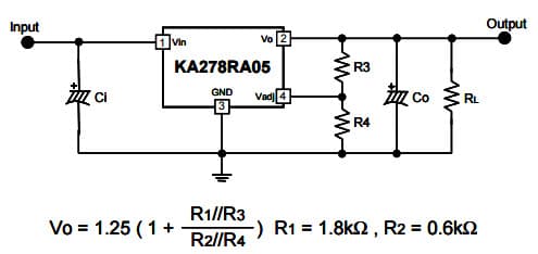 Typical Application for KA278RA05 Low Dropout Voltage Regulator (Fixed/Adjustable)