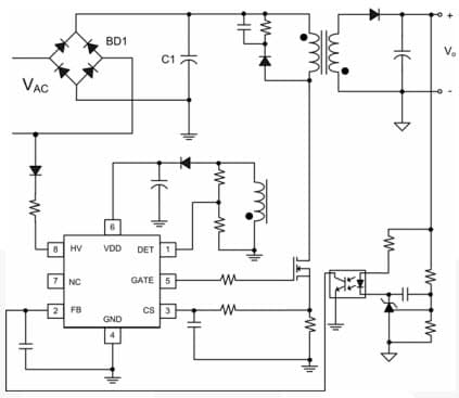 Typical Application Circuit for FAN6300 Highly Integrated Quasi-Resonant Current Mode PWM Controller