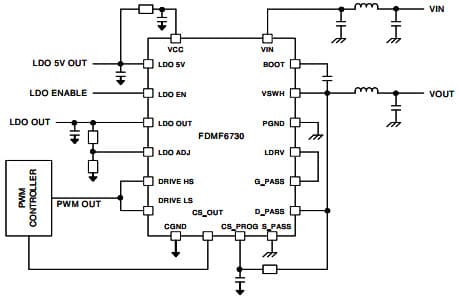 Typical Application Circuit for FDMF6730 Driver plus FET Multi-chip Module