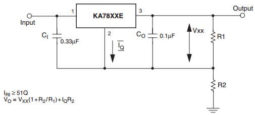 Typical Application for KA7815E Circuit for Increasing Output Voltage