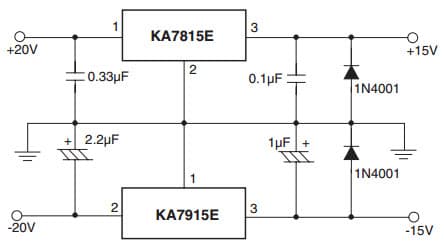 Typical Application for KA7818AE Split Power Supply ( ±15V - 1A)