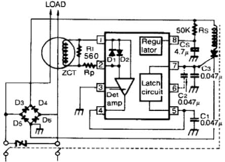 Typical Full-Wave Application Circuit for KA2803B Earth Leakage Detector