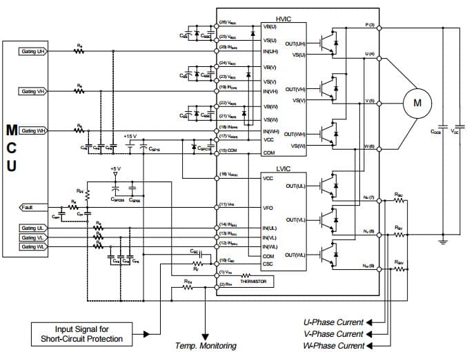 Typical Application Circuit for FNB41560 Motion SPM 45 Series