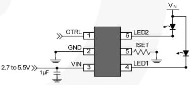 Typical Application for FAN5622 Linear LED Drivers with Single-Wire Digital Interface