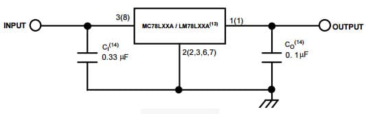 Typical Application for LM78L05A 0.1A Positive Voltage Regulator