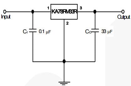 Typical Application Circuit for KA78RM33 Low Dropout Voltage Regulator