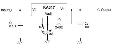 Typical Application for KA317 3-Terminal Positive Adjustable Regulator