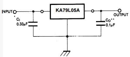 Typical Application Circuit for KA79L05AMTF, 3-Terminal 0.1A Negative Voltage Regulator